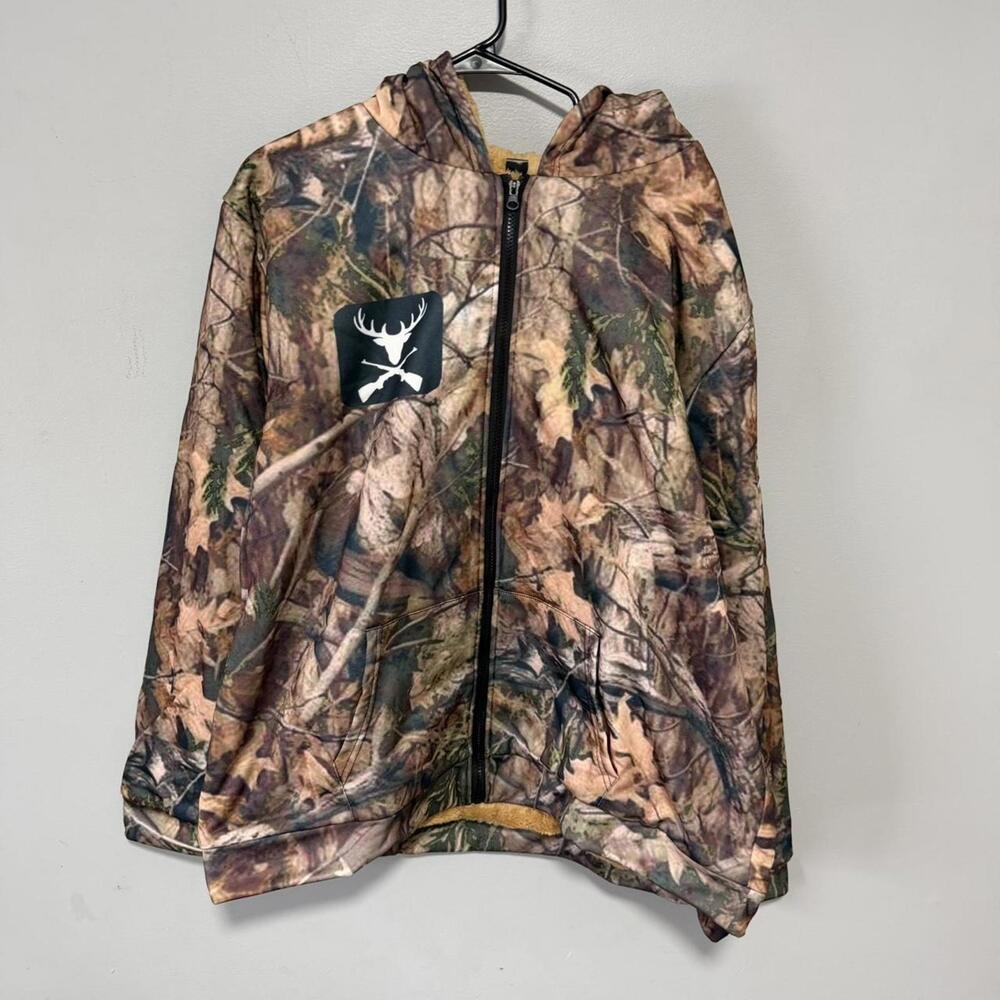 camo zip up hoodie with fur lining 3XL  #hunting #camouflage